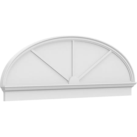 Ekena Millwork Elliptical 3 Spoke Architectural Grade PVC Combination Pediment, 76"W x 25-7/8"H x 2-3/4"P PEDPC076X260ELL03
